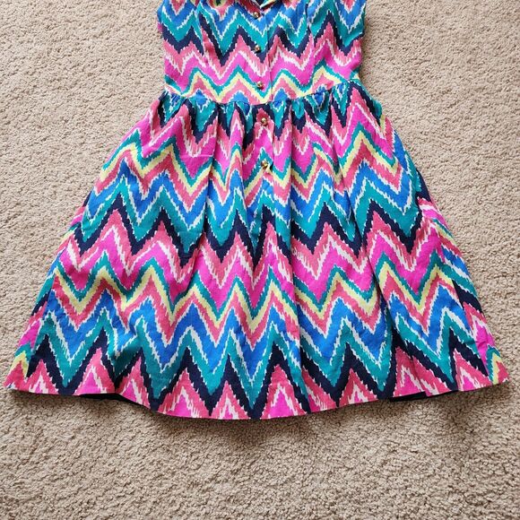 Lilly Pulitzer Sherlyn Dress Hearts A Flutter Chevron Sleeveless Pink Size 2 - Picture 6 of 14